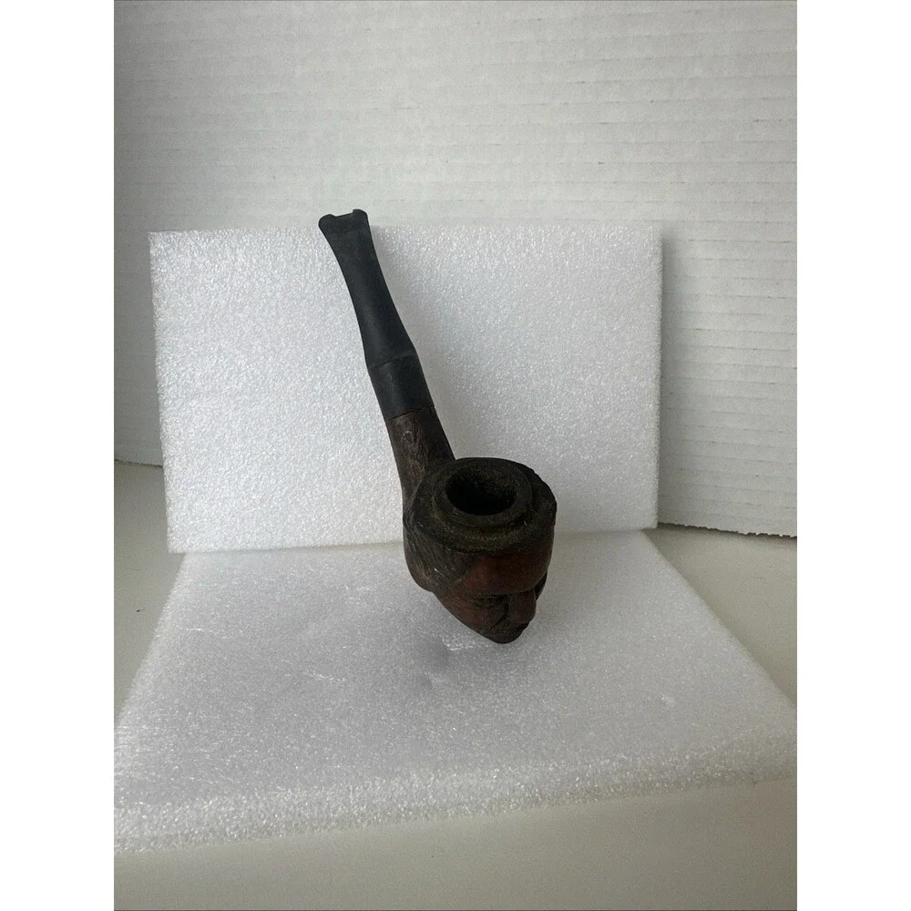 OLD MAN FACE CARVED PIPE Wooden Vintage And Rare Made In France